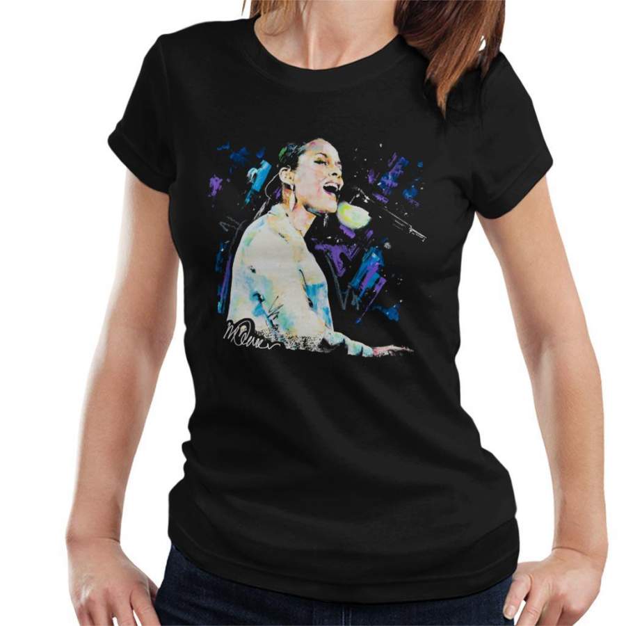 Sidney Maurer Original Portrait Of Alicia Keys Women’s T-Shirt