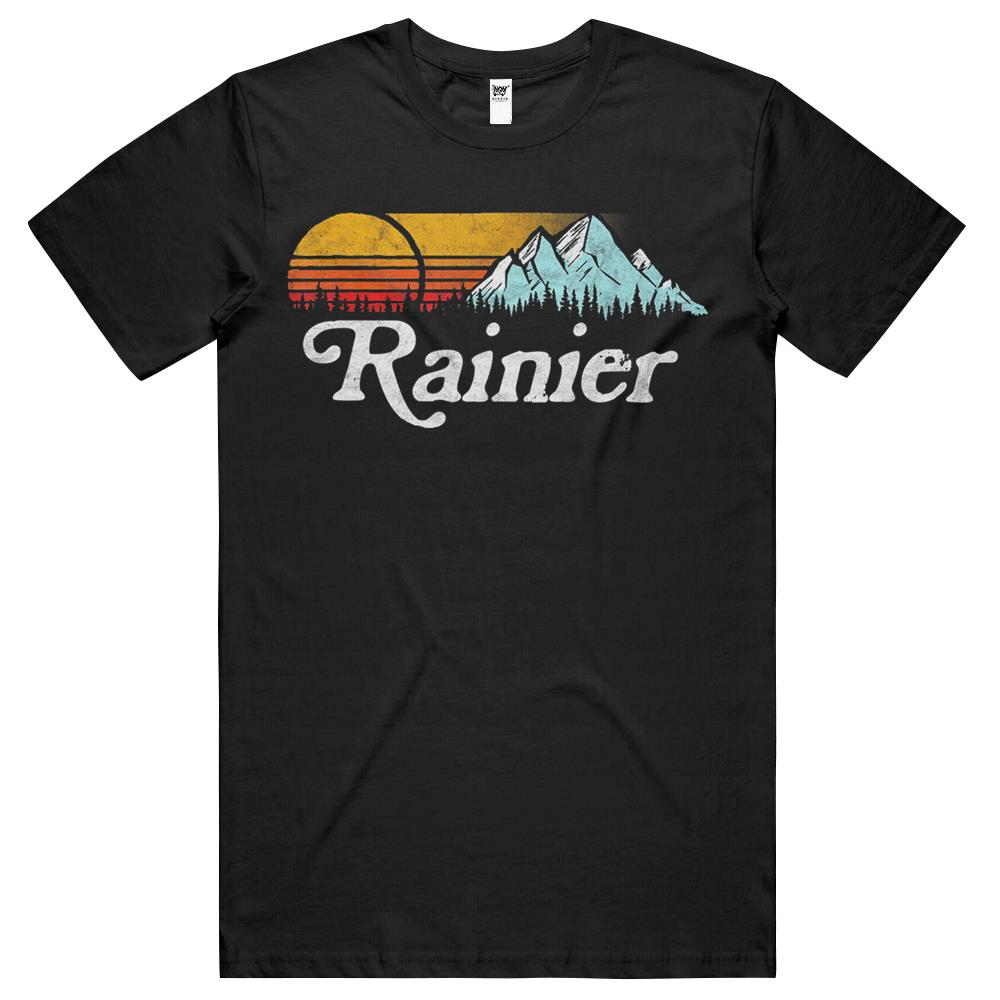 Retro Vibe Mount Rainier T-Shirt – Vintage Mountains & Sun T Shirts