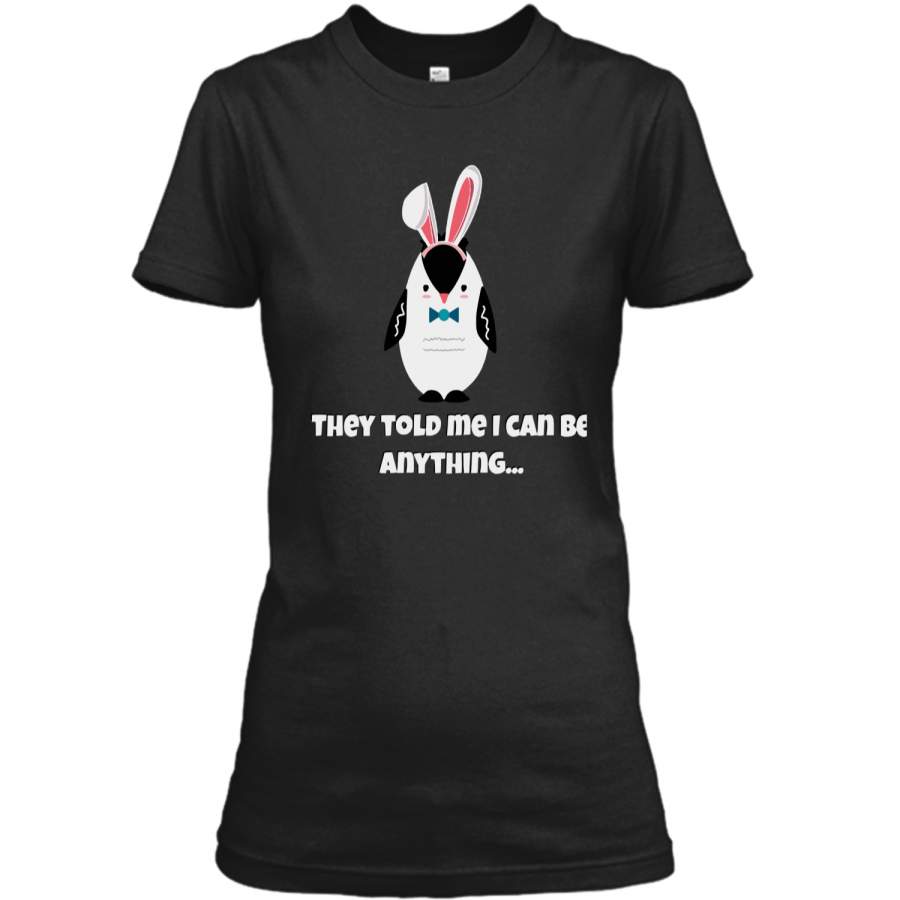 Cute Easter Bunny Penguin Easter T-shirt Ladies Custom