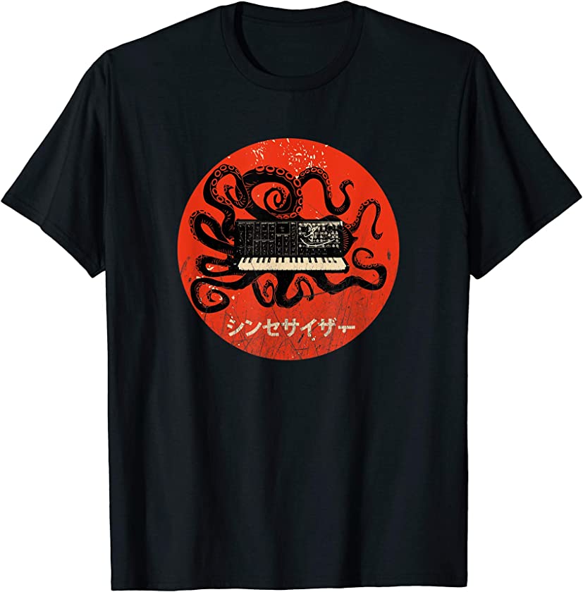 Analog Synthesizer Vintage Kraken Synth Japanese Retro Gear T-Shirt