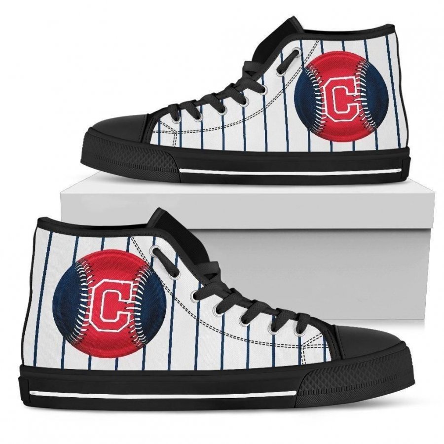 Straight Line With Deep Circle Cleveland Indians High Top Shoes #560