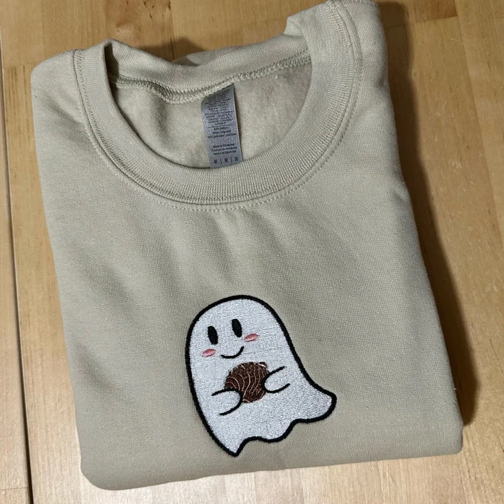 Ghost Halloween Embroidered Sweatshirt 2D Crewneck Sweatshirt All Over Print Sweatshirt For Women Sweatshirt For Men Sws4105