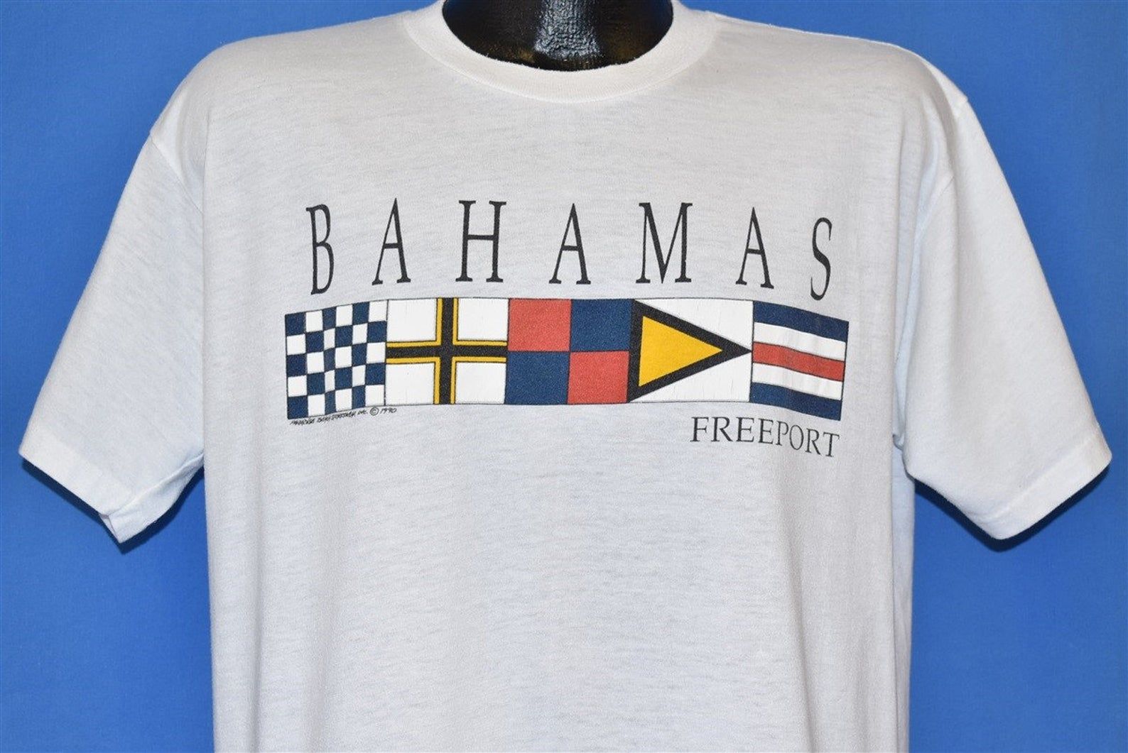 90S Freeport Bahamas L Flag Tourist Souvenir T-Shirt