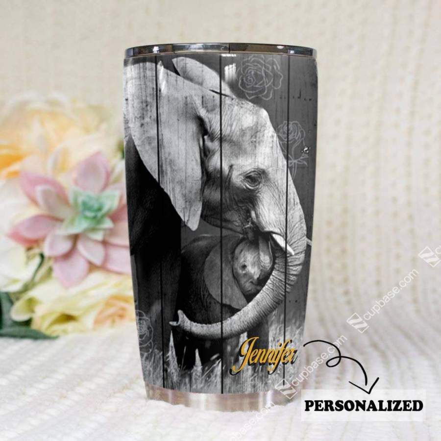 To My Daughter You Are My Love Elephant Ver Personalized Stainless Steel Insulated Tumbler Cup