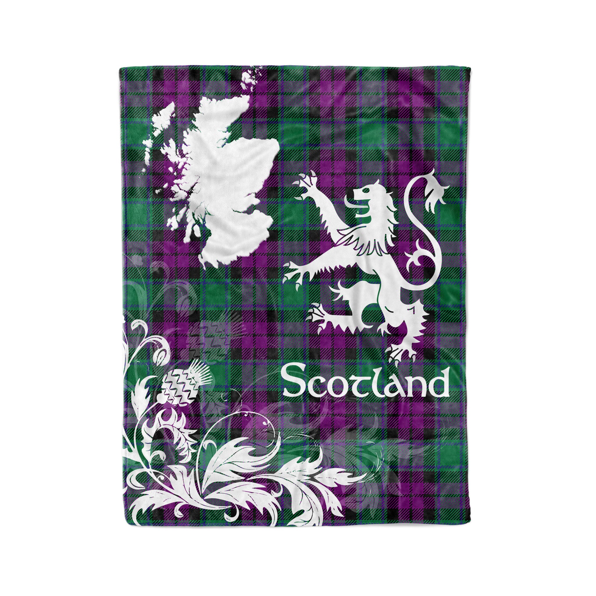 Tartan Plaid Fleece Blanket Tartan Blanket Thistle And Lion Scottish Clan Macarthur Milton Plaid Blanket