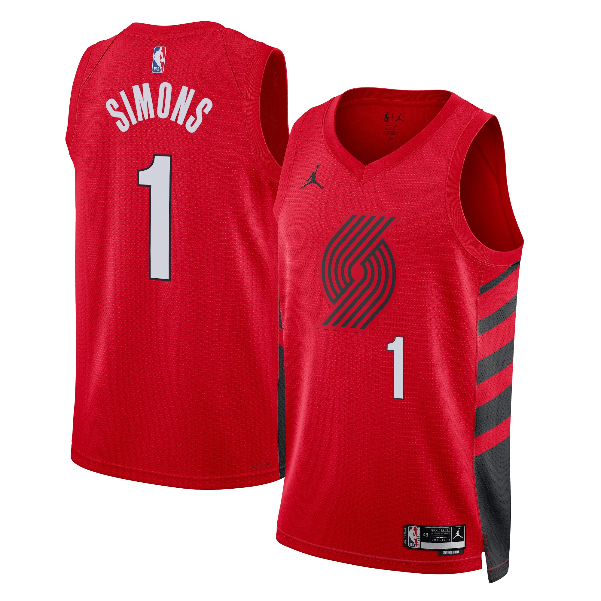 Portland Trail Blazers Jordan Statement Edition Swingman Jersey – Red – Anfernee Simons – Unisex