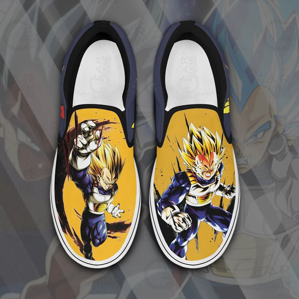 Vegeta Saiyan Slip On Sneakers Canvas Dragon Ball Custom Anime Shoes Unisex Men Women