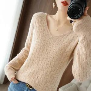 2021 New Autumn Winter New Twist Sweater Female Loose Wear Korean Version Of Fashion Western Style Bottom Sweater alx