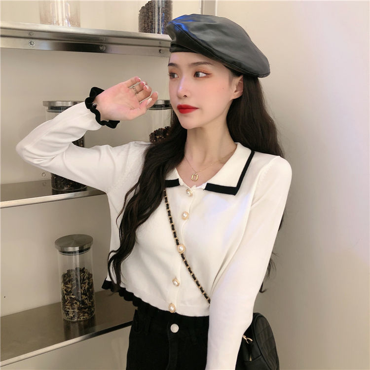 Woman Sweaters Femme Chandails Autumn Short Doll Collar Slim Sweater Top for Women Pull Hiver alx