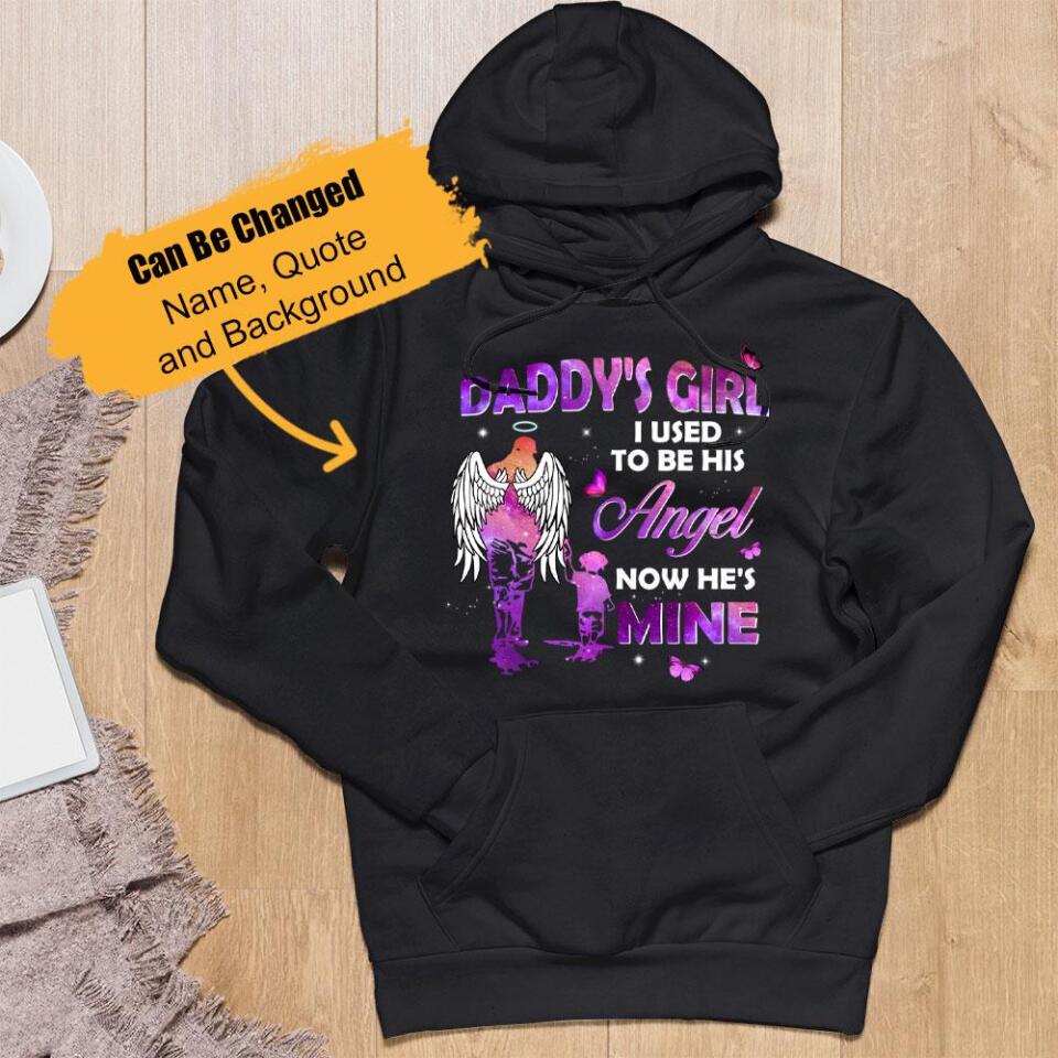 Daughter Of A Wonderful Mom Dad In Heaven Guardian Watching Over Me Memorial Angels Hoodie – Trending Personalized