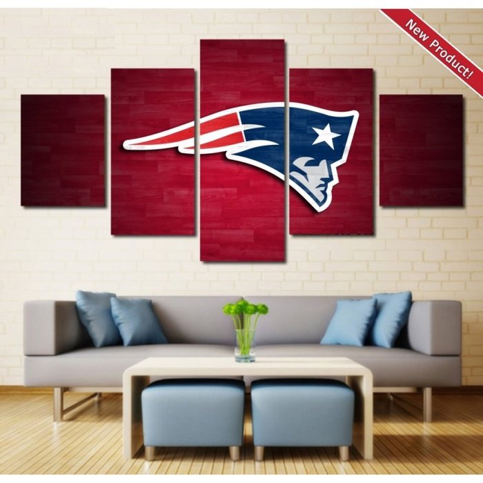 Logo New England Patriots Canvas Art Painting Framed 9704