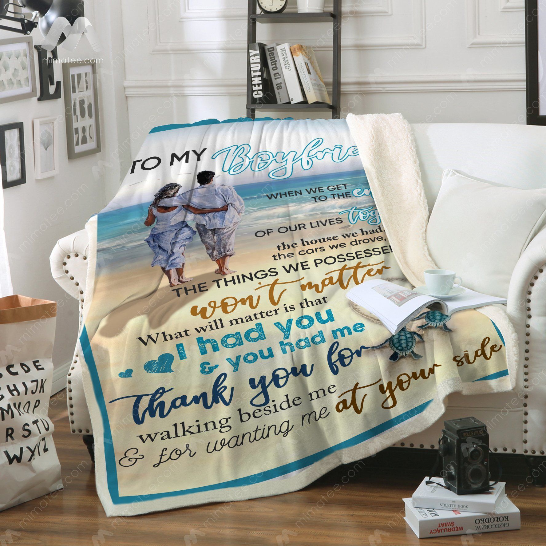 To My Boyfriend When We Get To The End – Graphic Design- Fleece Blanket