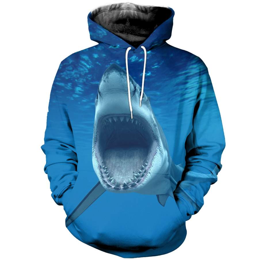 3D All Over Printed Shark T-shirt Hoodie SCTL070402