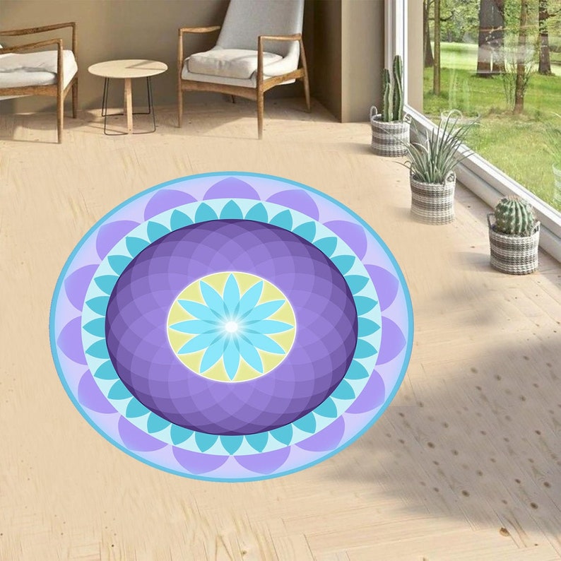 Mandala Rug, Round Rug, Round Carpet, Mandala Pattern Round Rug, Popular Rug, Themed Rug, Living Room, Home Decor,  Mandala Pattern Rug