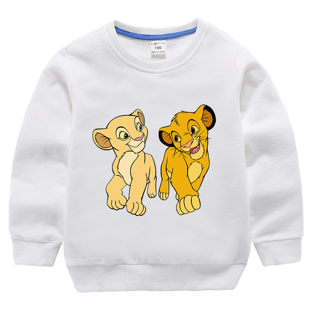 Autumn Kids Clothes The Lion King Cartoon Printed Fall Thin Sweatshirts Teenagers Boys Pullover Outfits Children Clothing alx