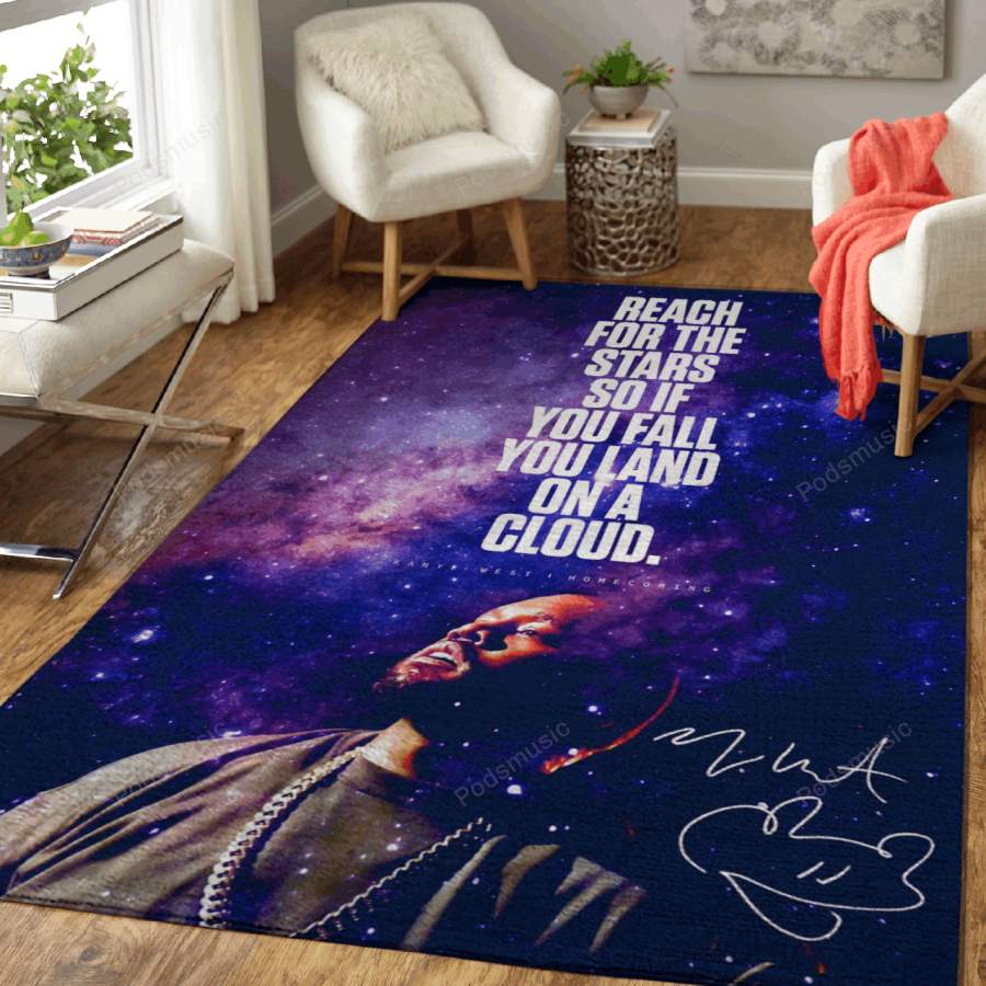Music Rapper Kanye West – Music Legends Art For Fans Area Rug Living Room Carpet Floor Decor