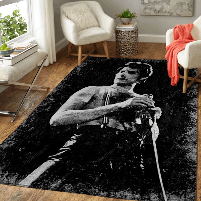 Freddie Mercury Queen Rock Band British Rock Band Formed In London Iv Area Rug Living Room Rug Home Decor Floor Decor