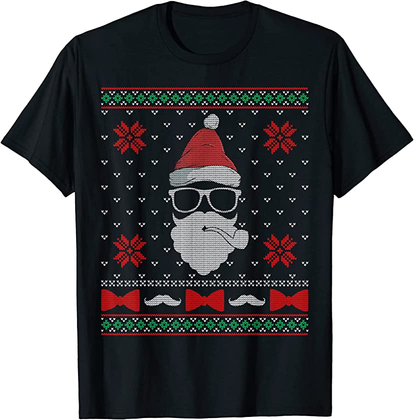 Beard Proud Santa Hipster Ugly Christmas Holiday Party T-Shirt