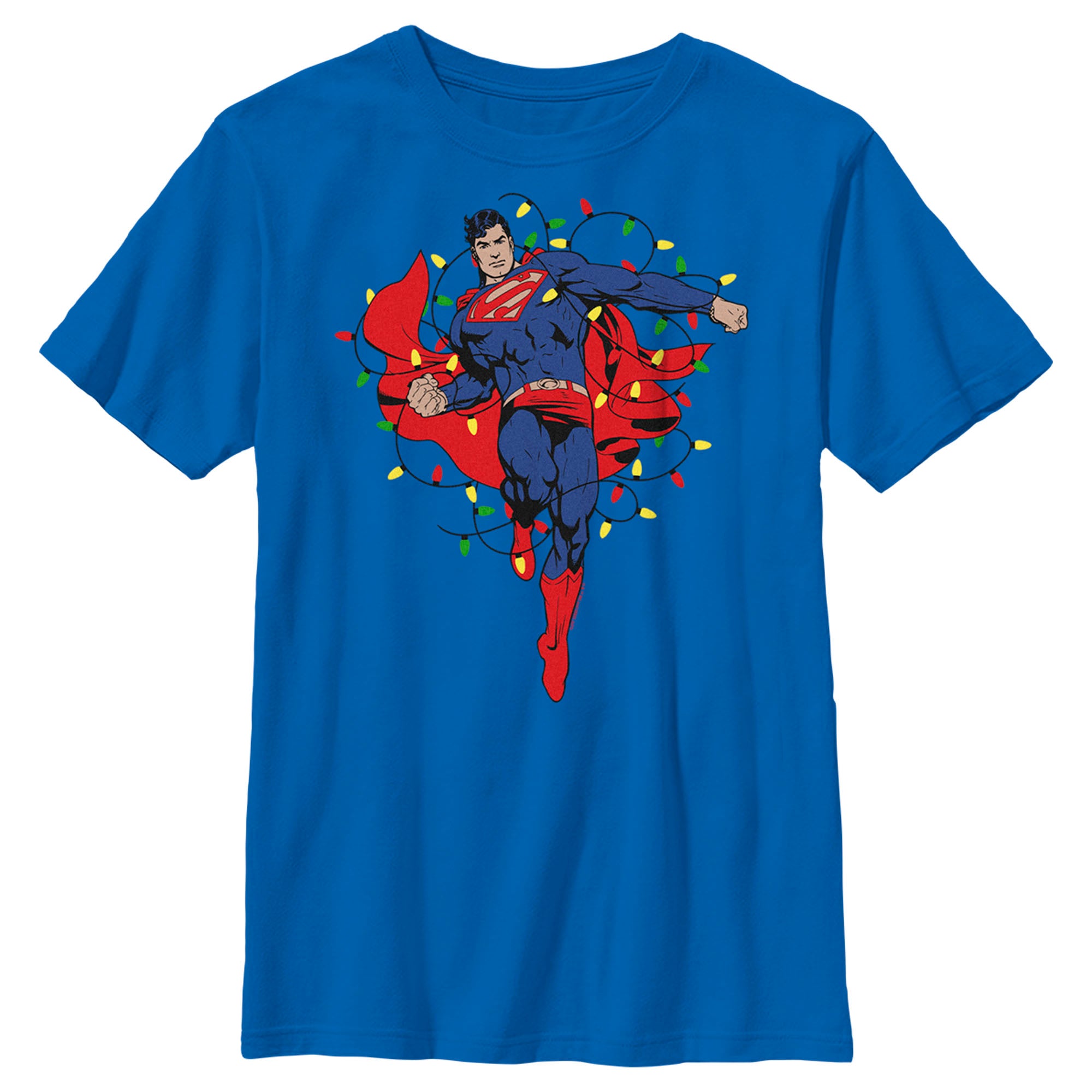 Boy’S Superman Christmas Lights T-Shirt