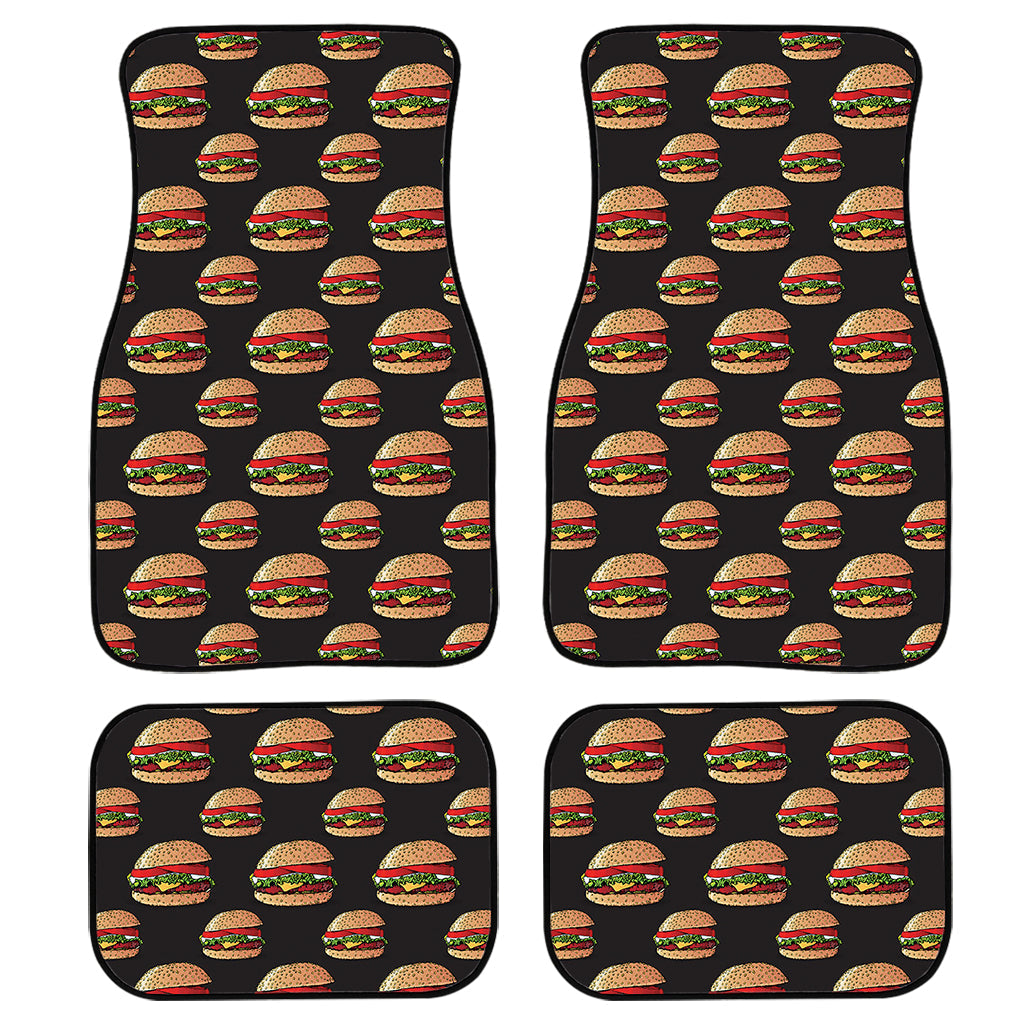 Cheeseburger Pattern Print Front And Back Car Floor Mats, Front Car Mat