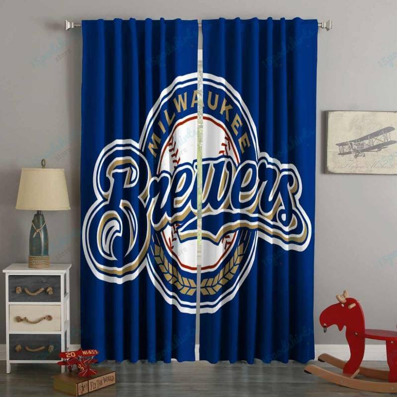 3D Printed Milwaukee Brewers Style Custom Living Room Curtains