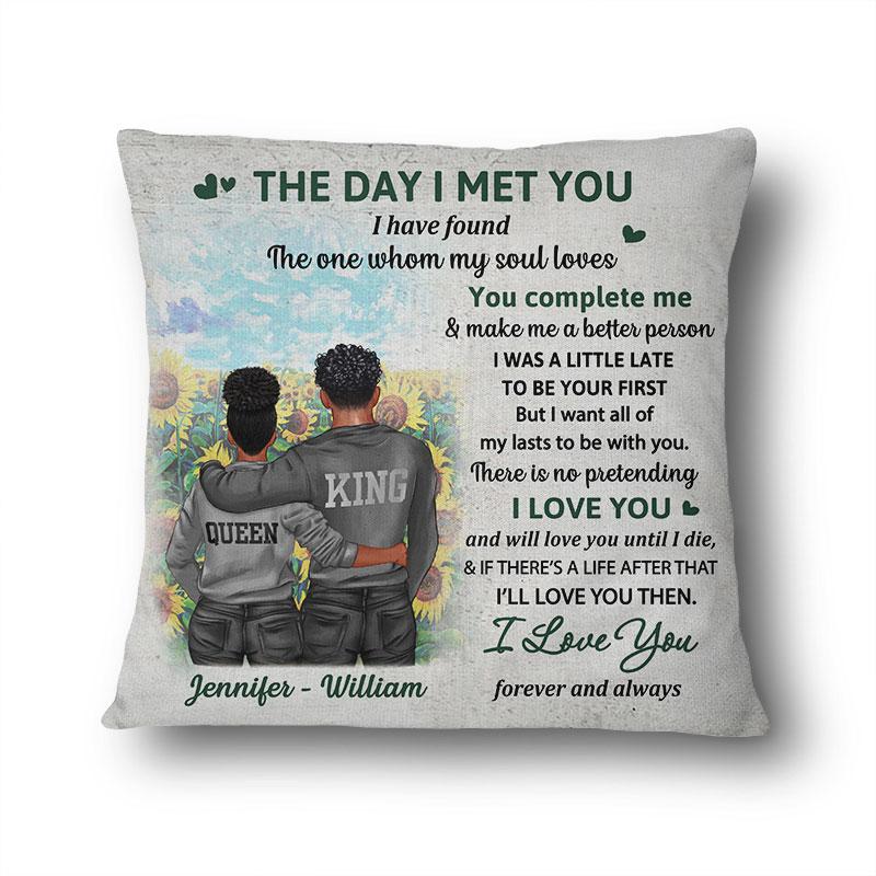 Black Couple The Day I Met You – Personalized Custom Pillow