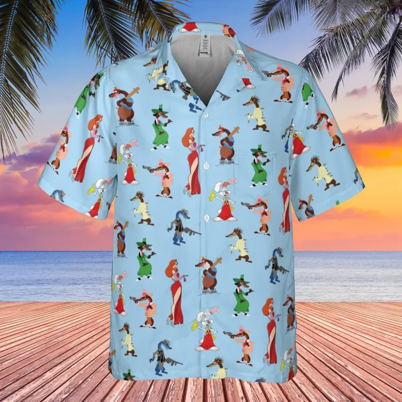Roger Rabbit Jessica Rabbit The Weasels Who Framed Roger Rabbit Pocket Hawaiian Shirt