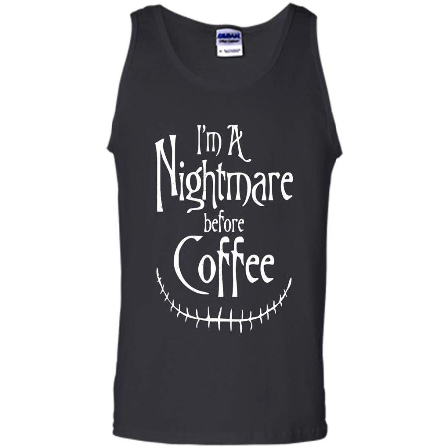 A Nightmare Before Coffee, Halloween Gift – Canvas Unisex Tank