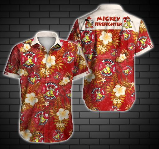 Mickey Firefighter Hawaiian Shirts For Men Ha48613