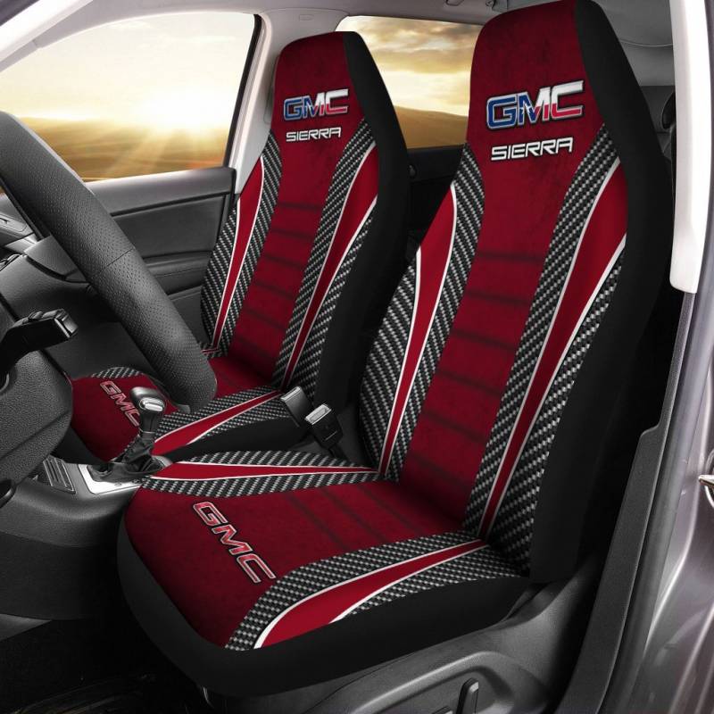 GMC Sierra VTH Car Seat Cover (Set of 2) Ver 1 (Red) Fashionspicex Shop