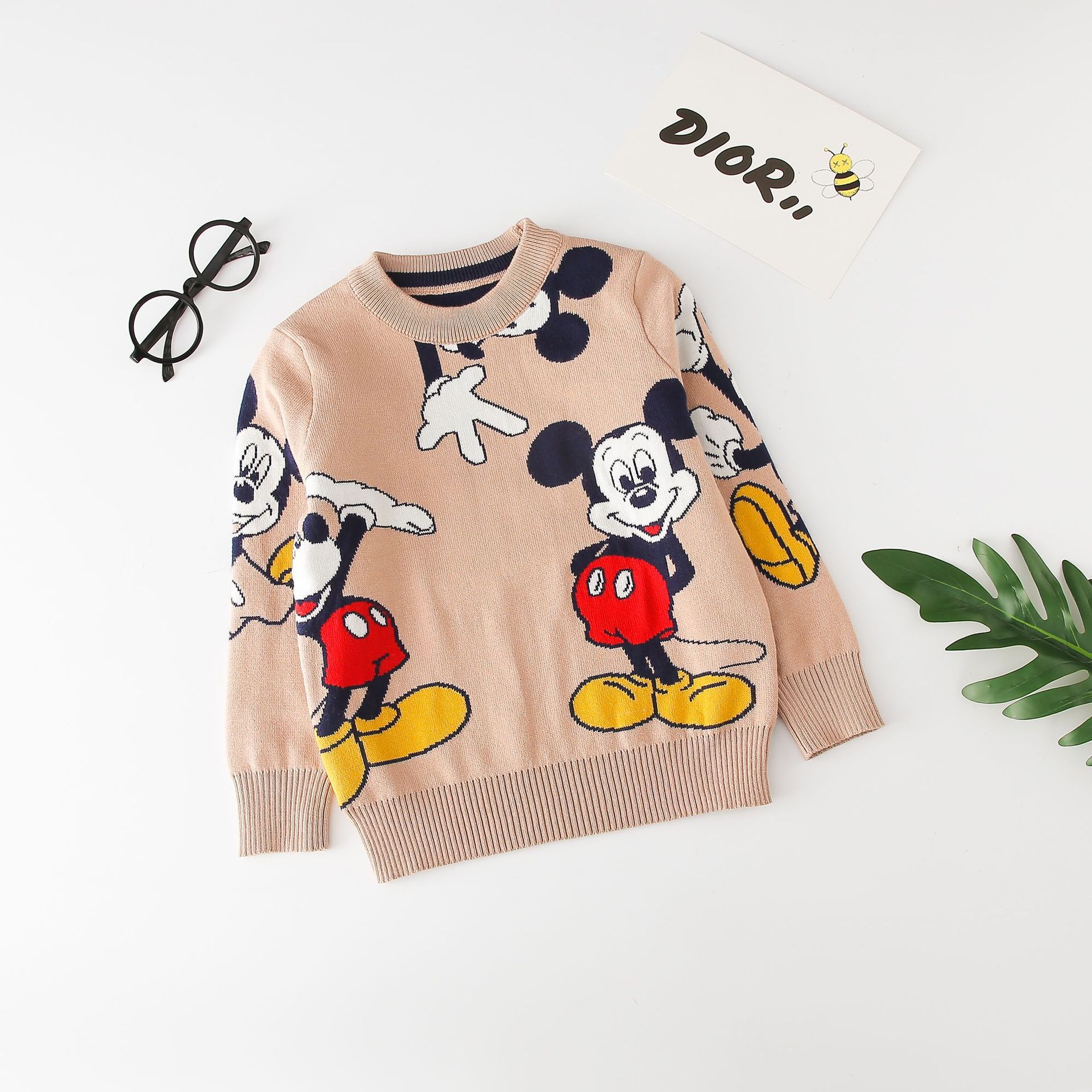 2022 Autumn Winter Boys Girls Long Sleeve Cartoon Sweater 1-7Yrs Boys Girls Sweaters 100% Cotton Baby Girls Kids Sweater alx