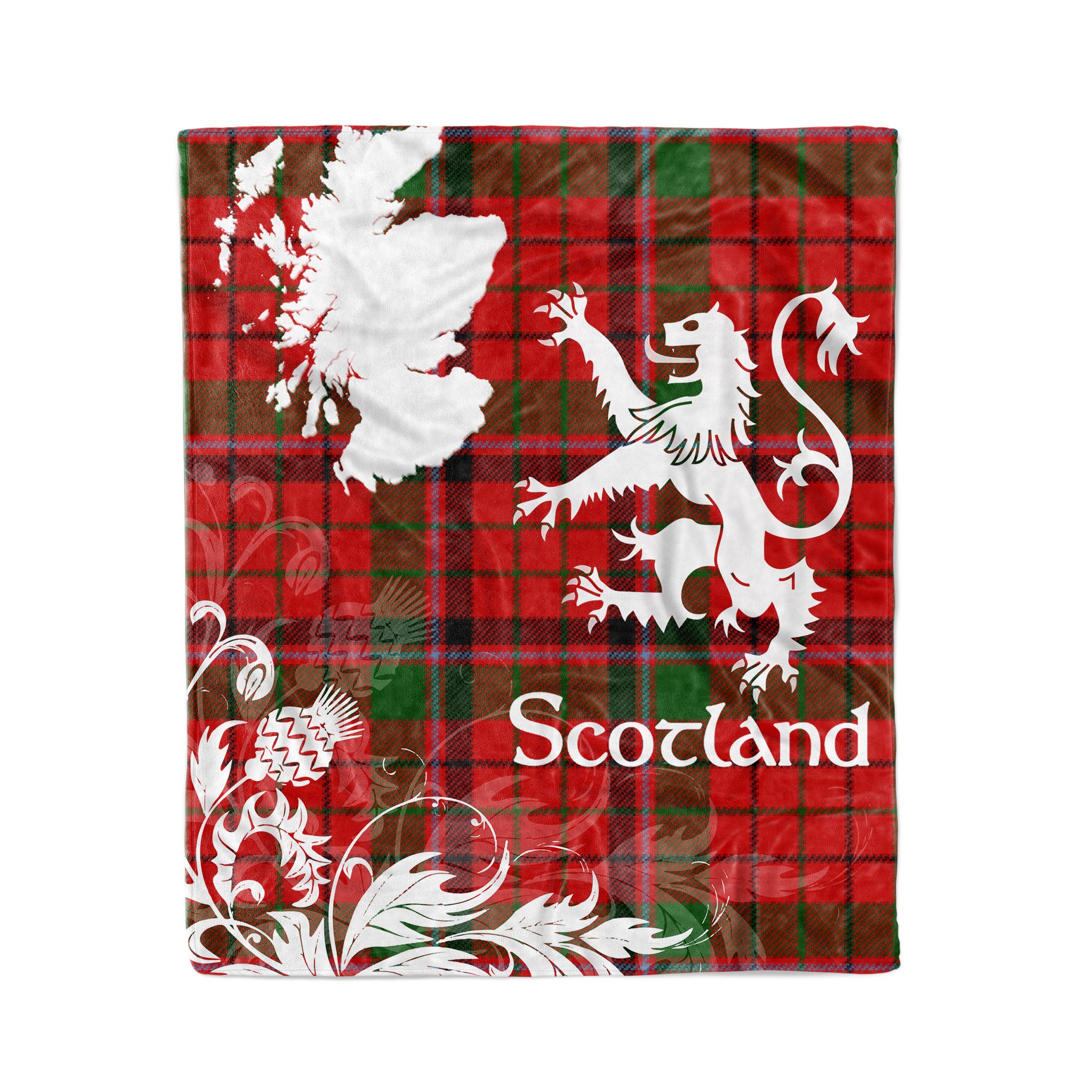 Tartan Plaid Fleece Blanket Tartan Blanket Thistle And Lion Scottish Clan Macneacail Plaid Blanket