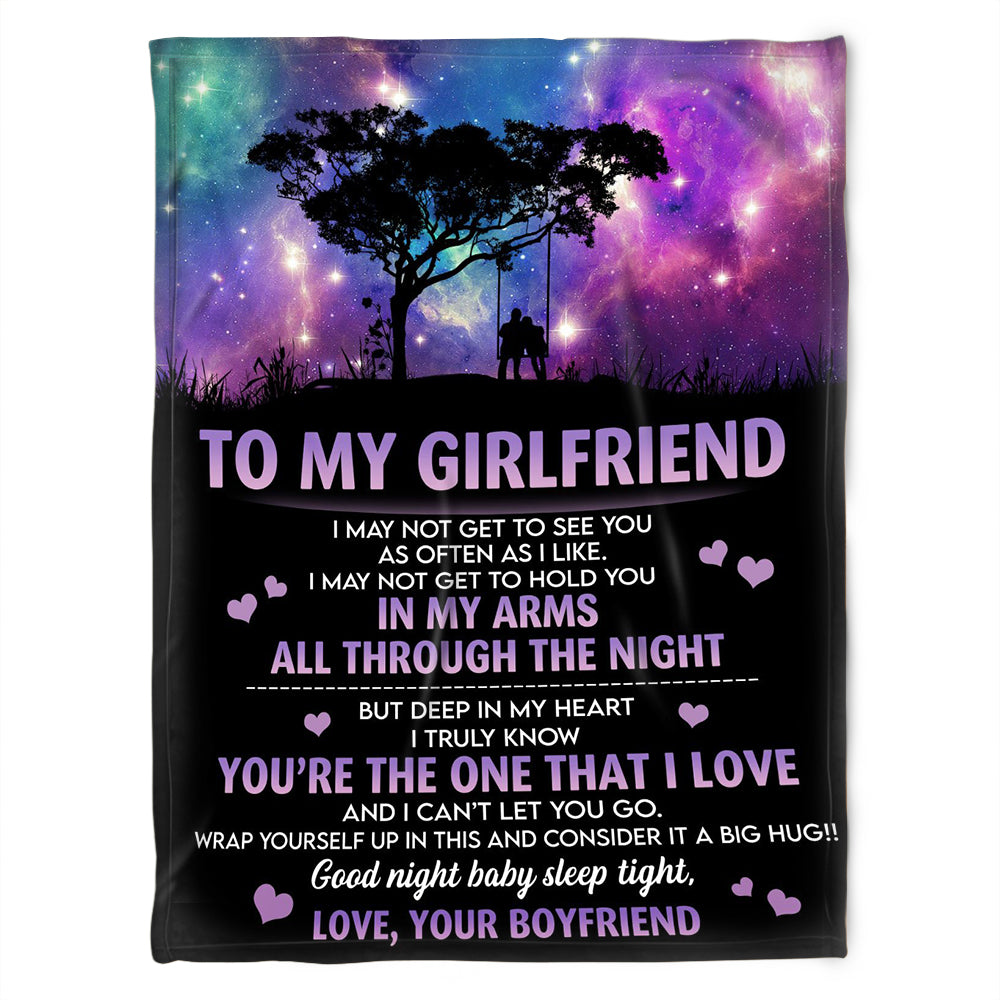 To My Girlfriend Blanket. You’Re The One That I Love. Gift For Girlfriend From Boyfriend Home Decor Bedding Couch Sofa Soft And Comfy Cozy