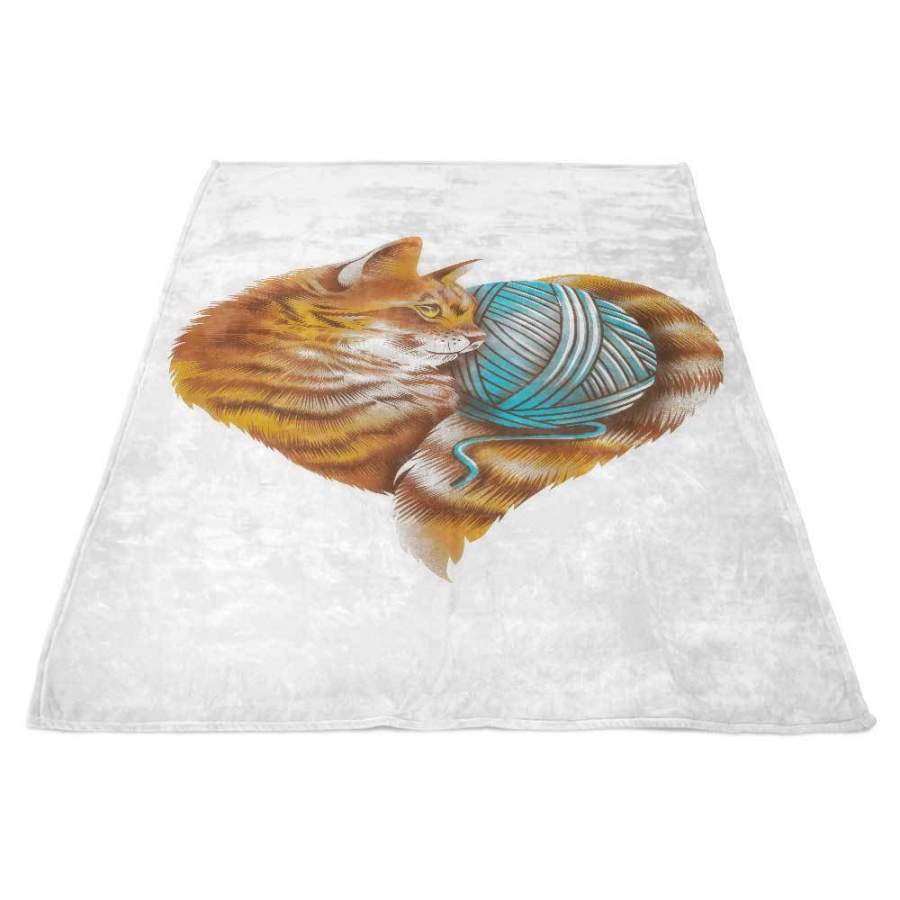 Knitting Kitten Love – Fleece Blanket