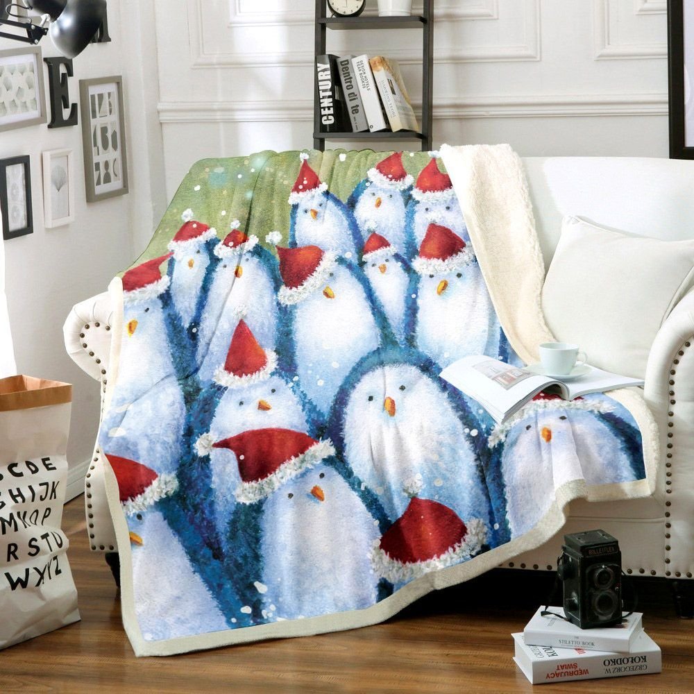 Christmas Penguins Tn1112026Tt Sherpa Fleece Blanket