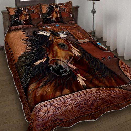 765DDTANM-Beautiful Horse Spirit Quilt Bed Set – QUILT BLANKET & SHERPA BLANKET