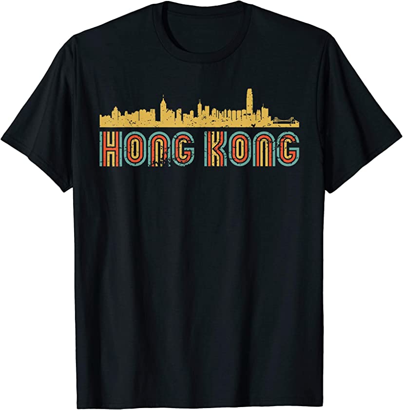 Vintage Retro Hong Kong Skyline T-Shirt