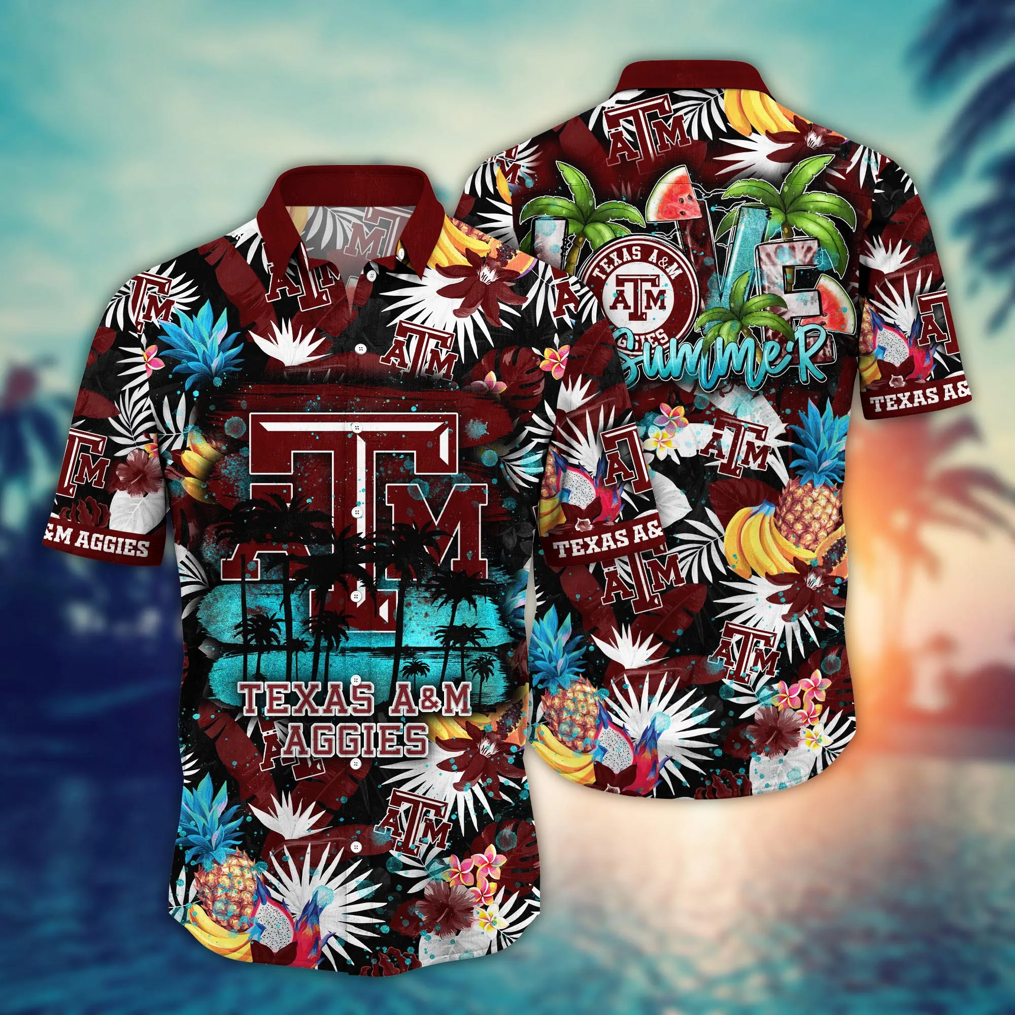 Texas A&Amp;Amp;M Aggies NCCA Hawaiian Shirt Music Festivalstime Aloha Shirt