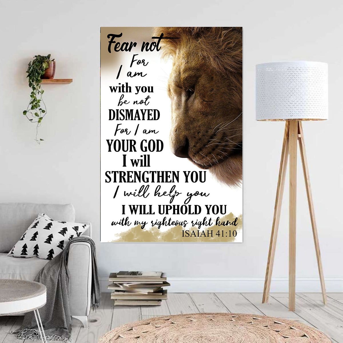 Canvas Prints The Lion I Will Uphold You With My Righteous Right Hand Wall Art Home Decoration