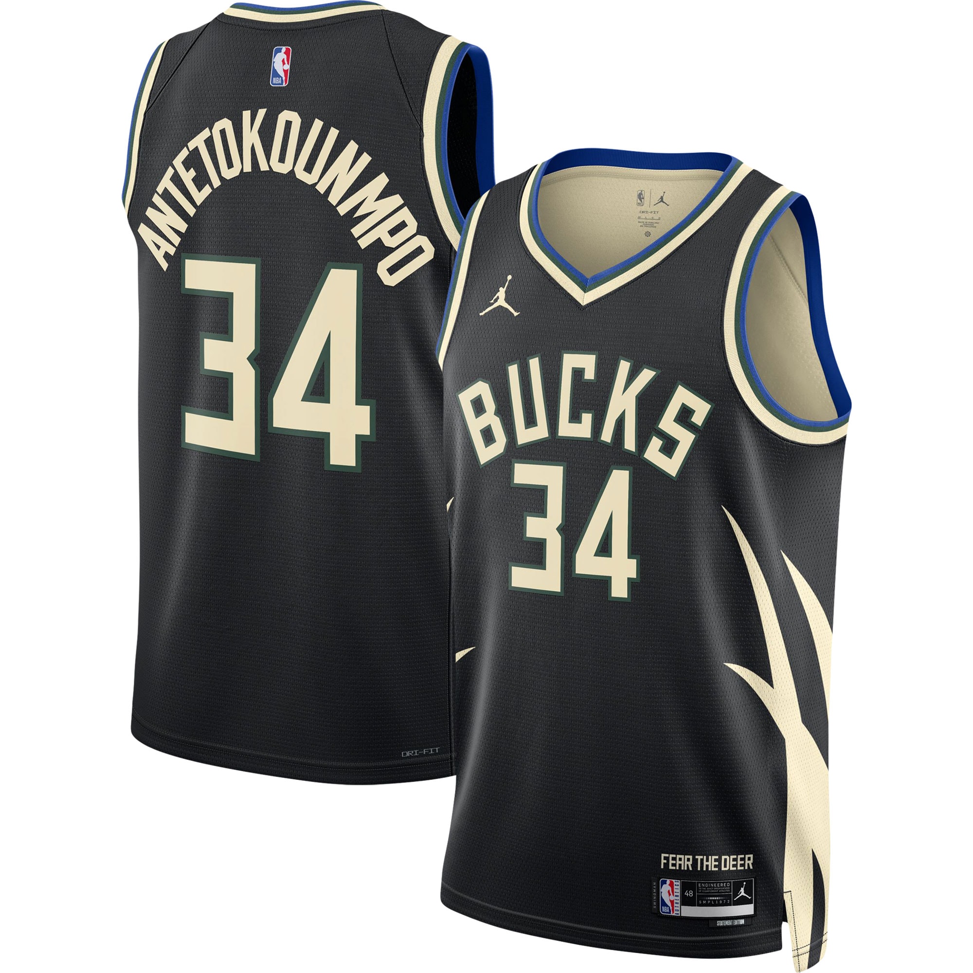 Giannis Antetokounmpo Milwaukee Bucks Jordan Brand Unisex Swingman Jersey – Statement Edition – Black