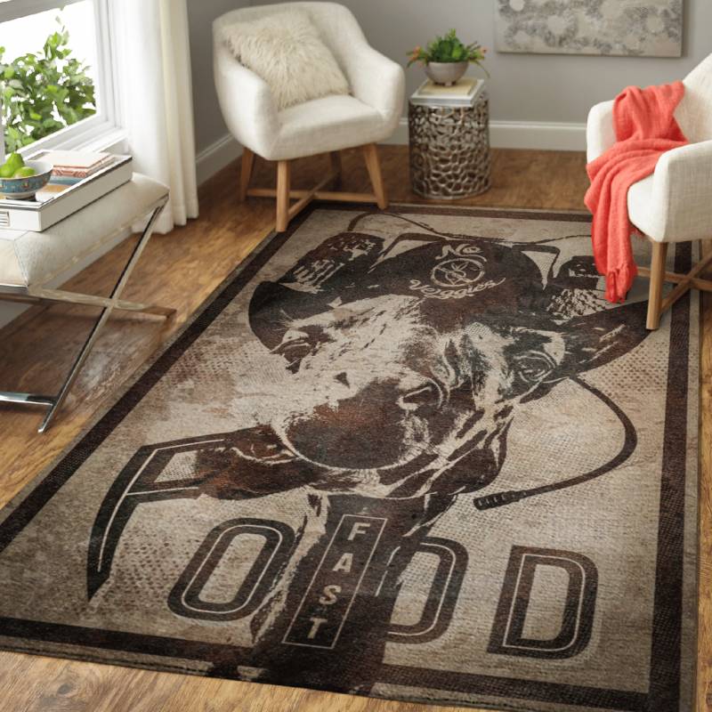 Giraffe Eating Fast Food – Animals Area Rug Carpet