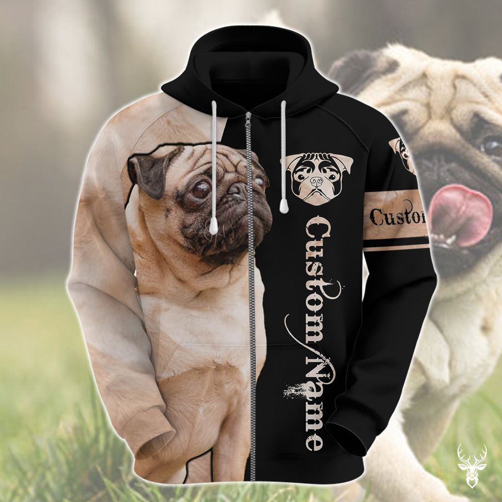 Pug Fur Custom Name Hoodie PP NXD312008L17HM