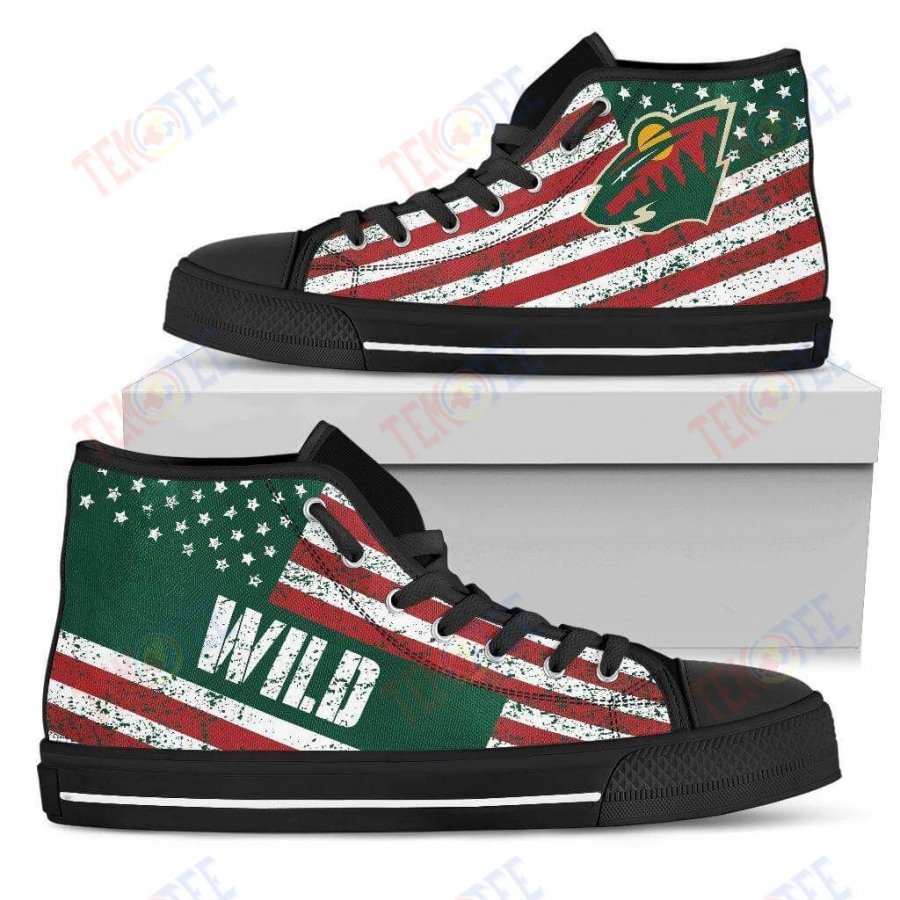 Mens Womens Minnesota Wild High Top Shoes America Flag Italic Vintage TMT156