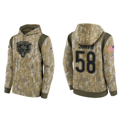 Roquan Smith Chicago Bears Camo 2021 Salute To Service Veterans Day Therma Pullover Hoodie