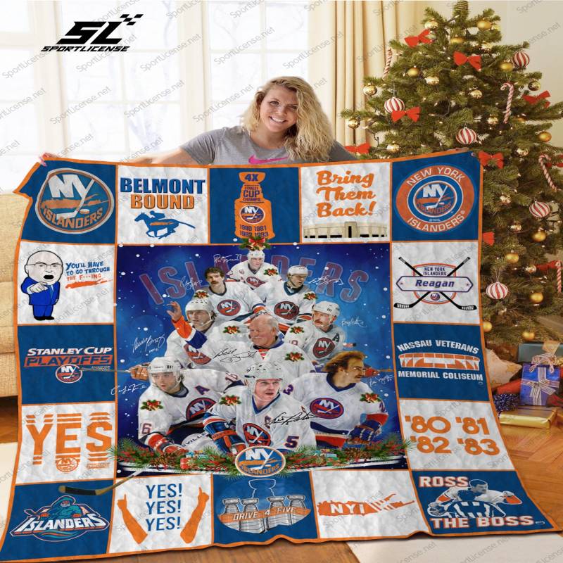 H – New York Islanders LG Christmas Quilt Blanket