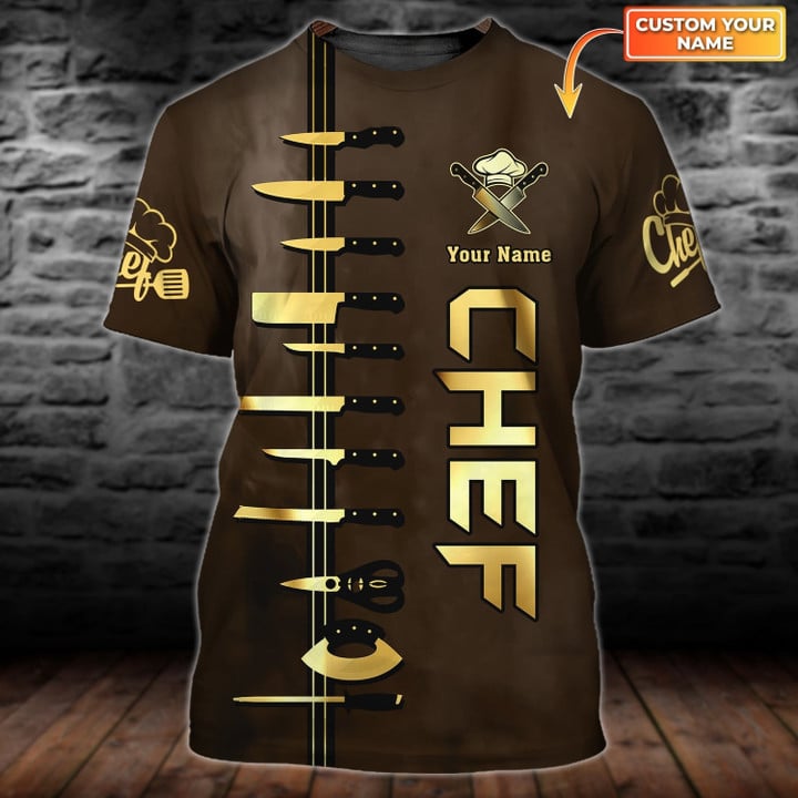 Personalized All Over Printed Chef Gold Unisex Shirt For Men Women, Master Chef Shirt