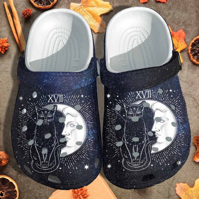 The Moon Cat Xvii Shoes – Cat Tarot clogs Zodiac Gift