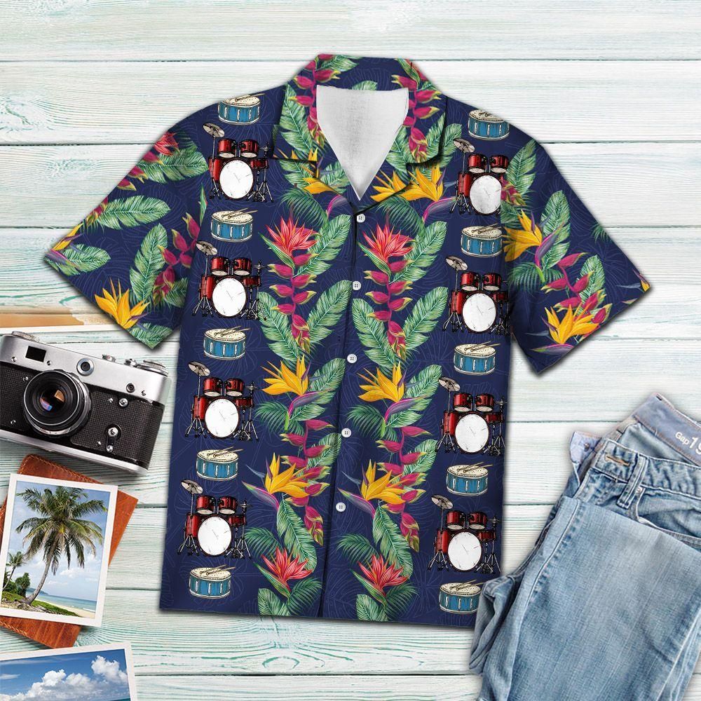 Tropical Drums Aloha Hawaiian Shirt Colorful Short Sleeve Summer Beach Casual Shirt For Men And Women