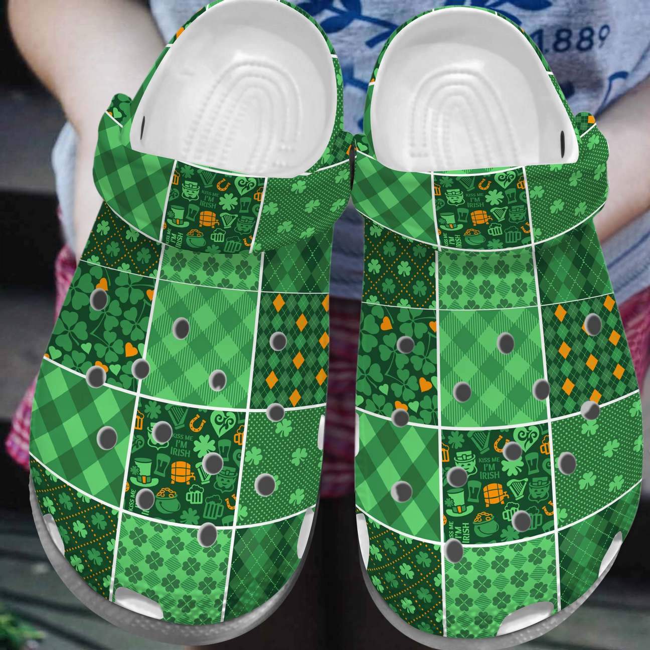 Irish Personalized Clog, Custom Name, Text, Color, Number Fashion Style For Women, Men, Kid, Print 3D Irish Pattern