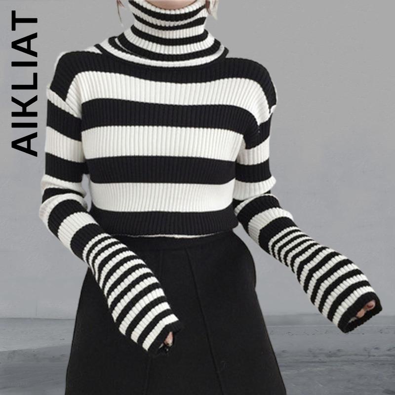 Aikliat Turtleneck Knitted Women Sweater Jumper Casual Sweaters Women Sweet All-Match Women Sweater Stylish Cheap Female Tops alx